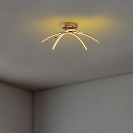 Opviq Lámpara de araña dorada con cuerpo de metal y LED